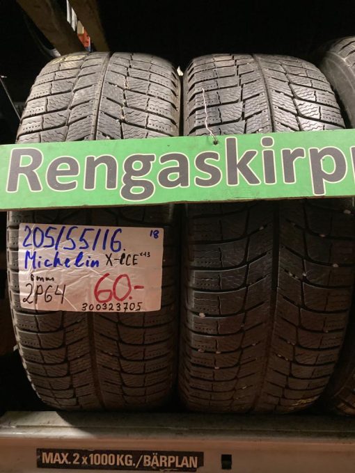 K 205/55R16 Michelin X-Ice kitka 6mm 2P64