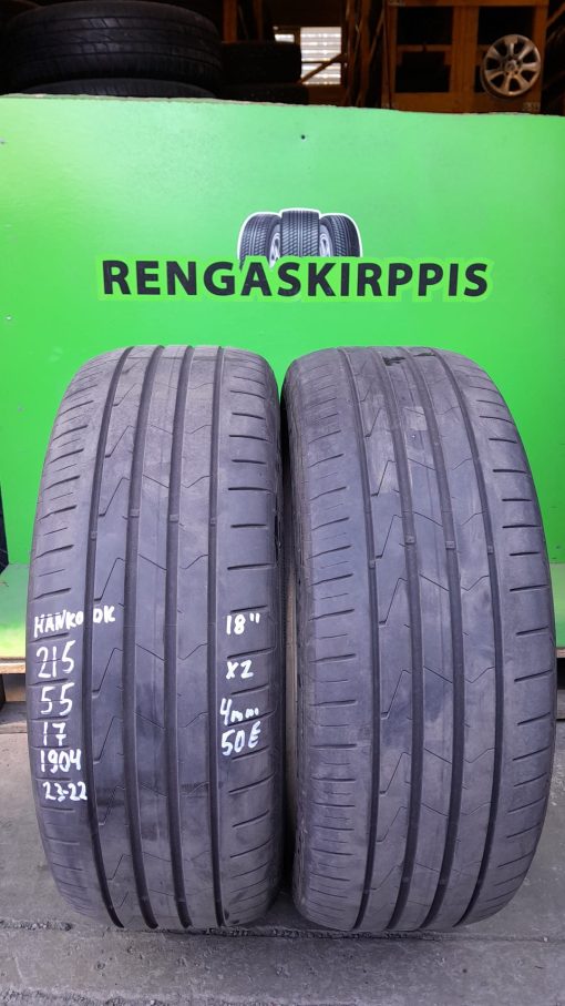 215/55R17 Hankook kesä 4mm / 5V22