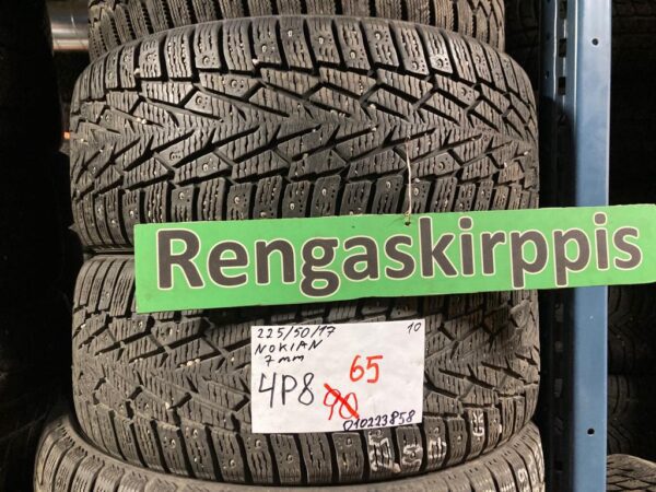 K 225/50R17 Nokian nasta 7mm DOT10 4P8