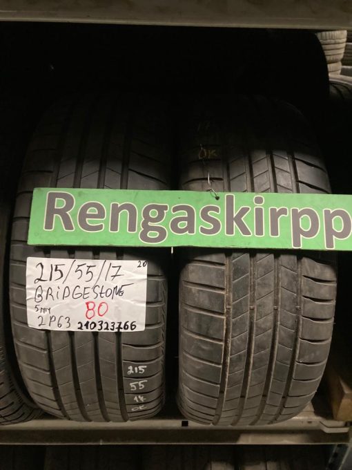 215/55R17 Bridgestone kesä 5mm / 2P63
