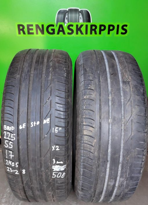 K 225/55R17 Bridgestone kesä 3mm 4P21