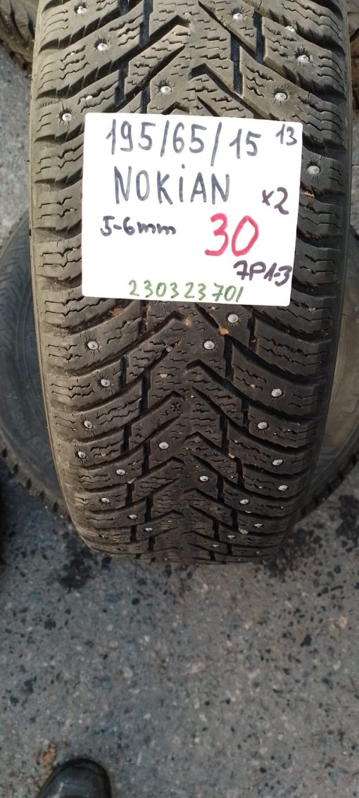 K 195/65R15 Nokian nasta 5-6mm DOT13 7P1-3