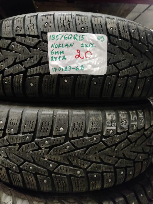 K 185/60R15 Nokian nasta 6mm DOT09 2V1A