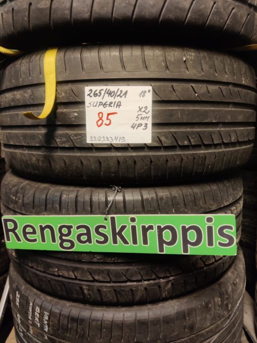 K 265/40R21 Superia kesä 5mm DOT18 4P3