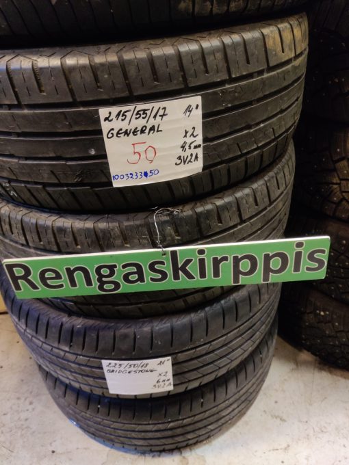 215/55R17 General kesä 2,5-3mm / 3V2A