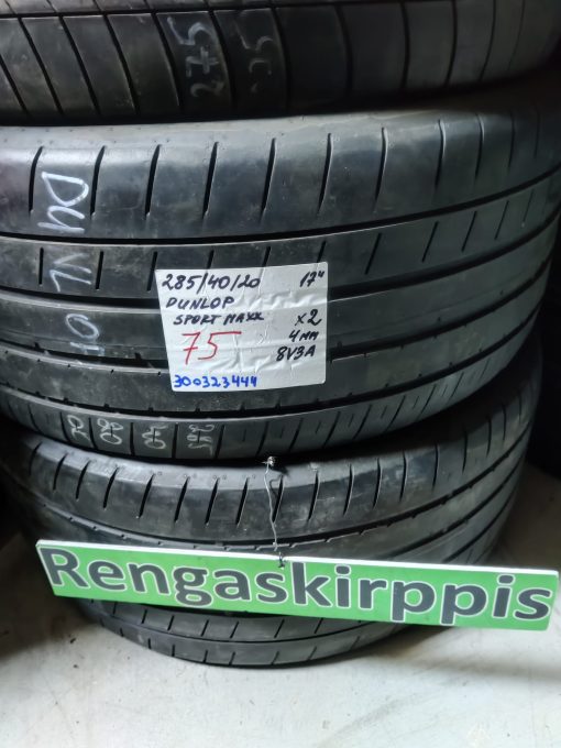 285/40R20 Dunlop Sport Maxx kesä 3-3,5mm / 1P7-1