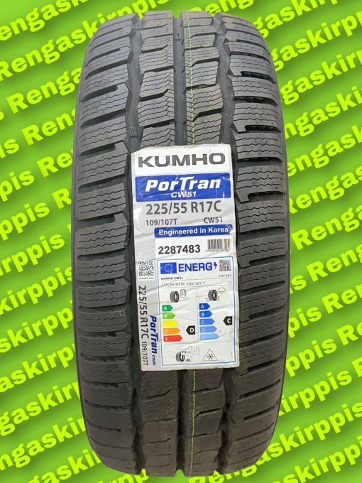 225/55R17C Kumho PorTran CW51 109T D, C 73dB/ kitka