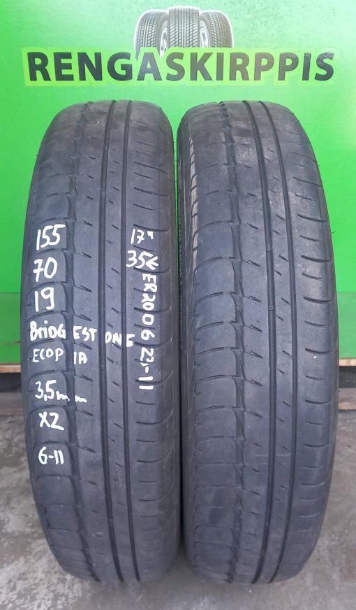 155/70R19 Bridgestone Ecopia kesä 3,5mm / 6-11