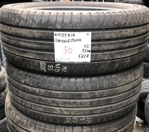 205/55R17 Bridgestone kesä 3,5mm / 1P6-2