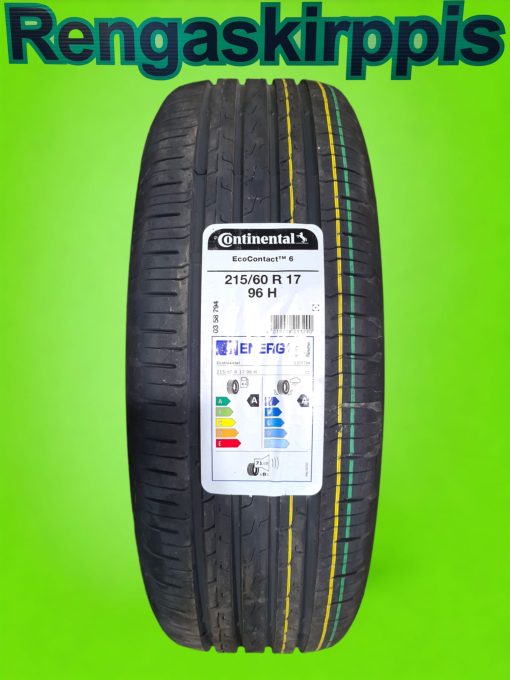 215/60R17 Continental EcoContact 6 96H A A 71dB / kesä