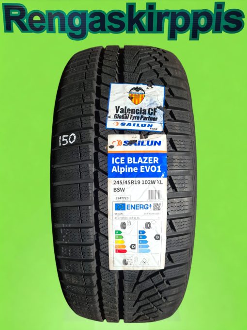245/45R19 Sailun IceBlazer Alpine EVo1  102W  D,D 72dB/kitka