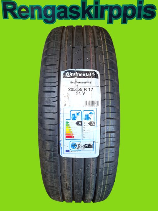 205/55R17 Continental EcoContact 6  A,A 91V 71dB/kesä