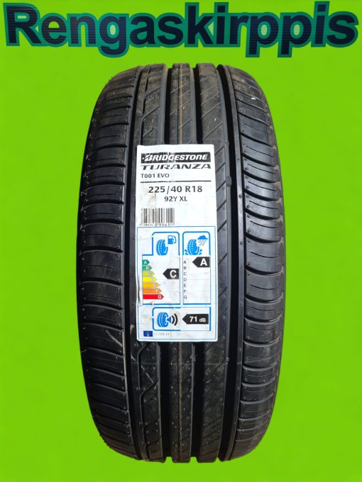 225/40R18 Bridgestone Turanza T001 EVO  92Y XL C,A 71dB / kesä