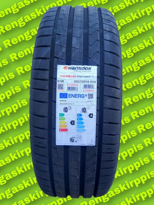 205/55R16 Hankook Ventus Prime4 (K135) 91H C, A 69dB/kesä