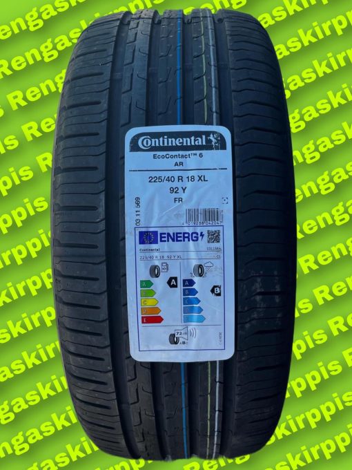 225/40R18 Continental EcoContact 6 92Y XL  A,B 72dB/kesä