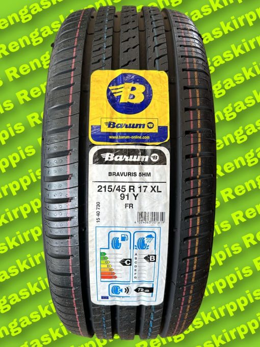 215/45R17 Barum Bravuris 5HM 91Y C B 72dB / kesä