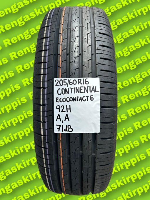 205/60R16 Continental EcoContact6 92H A A 71dB / kesä