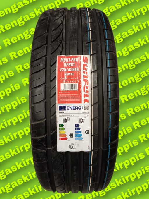 225/45R19 Sunfull Mont-Pro HP881 96W XL D,C 72dB/kesä