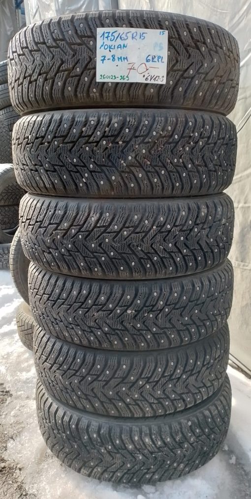 K 175/65R15 Nokian nasta 7-8mm 6V12-3