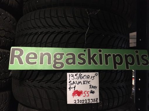 K 195/60R15 Sava kitka 8mm DOT17 8V2A