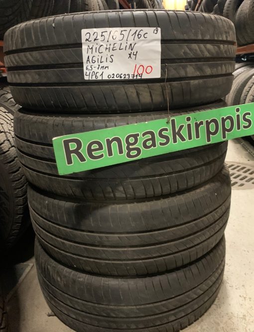 225/65R16c Michelin Agilis kesä 6,5-7mm / 4P61