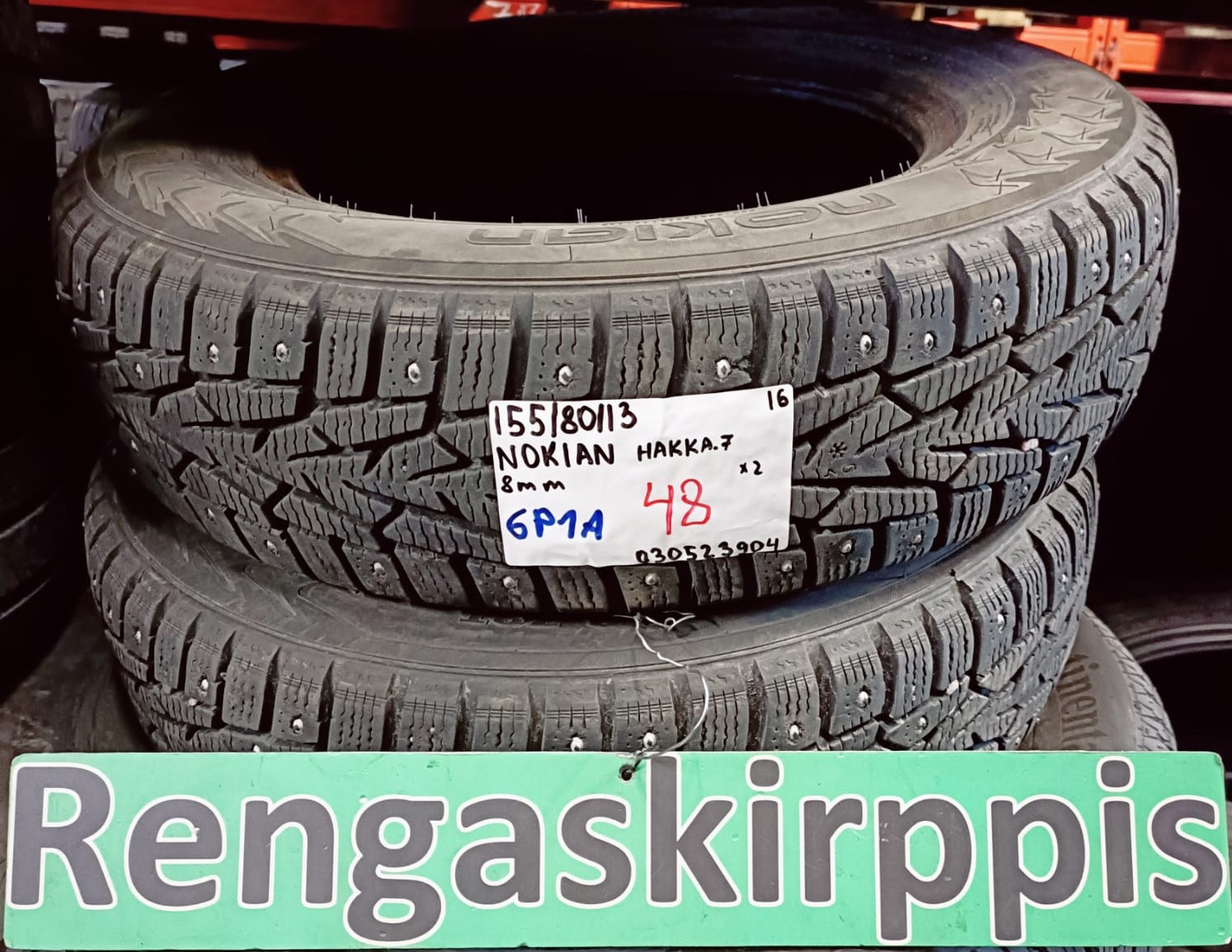 155 80R13 Nokian HKPL 7 nasta 8mm 6P1A Rengaskirppis