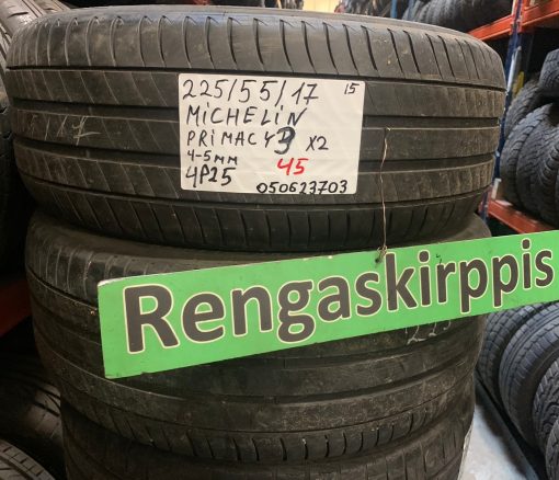 225/55R17 Michelin Primacy 3 kesä 4-5mm/ 4P25