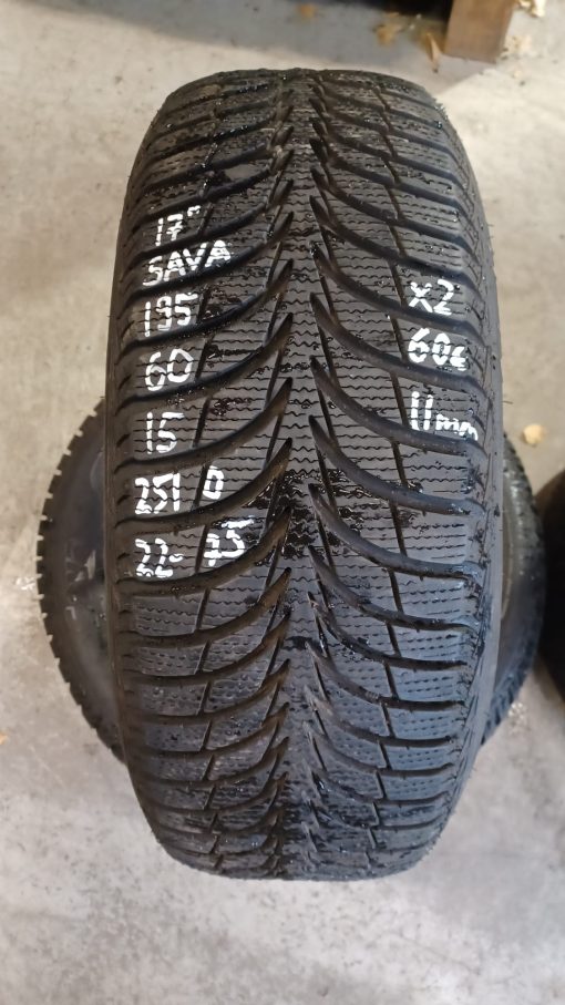 195/60R15 Sava kitka 11mm / 2V30