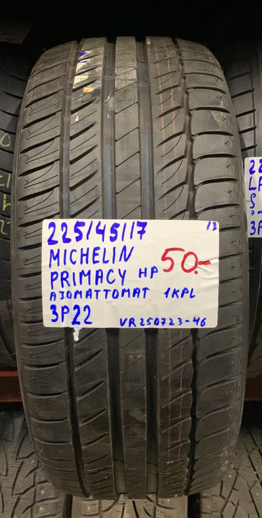 225/45R17 Michelin Primacy HP kesä ajamattomat / 7V