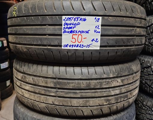 205/55R16 Dunlop Sport Bluresponse kesä 4mm / 1-2