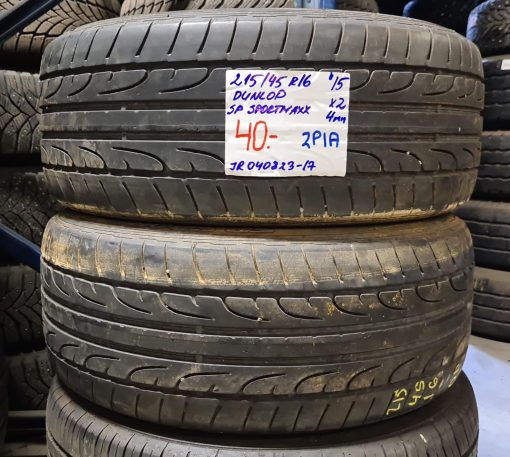 215/45R16 Dunlop SP SportMaxx kesä 4mm / 1-2