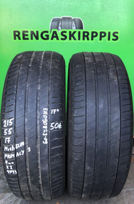 215/55R17 Michelin Primacy 3 kesä 4mm / 4P33