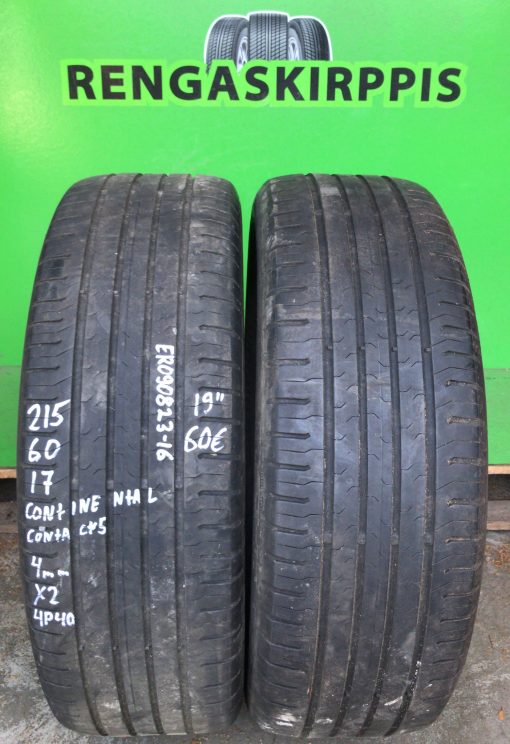 215/60R17 Continental Contact 5 kesä 4mm / 5V45