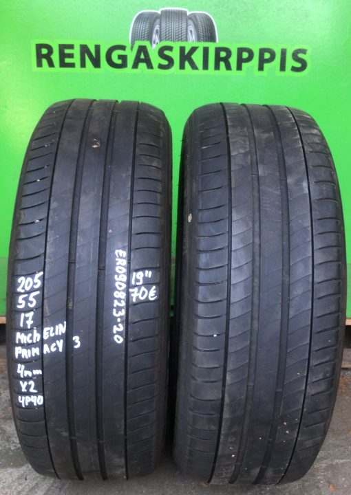 205/55R17 Michelin Primacy 3 kesä 4mm / 5V56