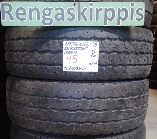 215/70R15c Bridgestone Duravis kesä 7mm / K1-P