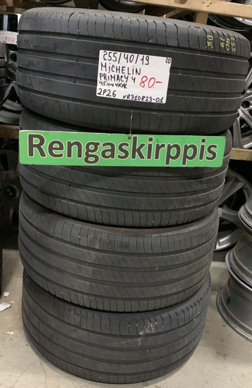 255/40R19 Michelin Primacy 4 kesä 4,5mm / 2P26