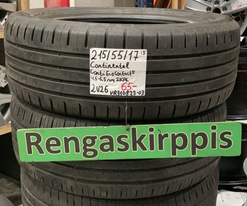 215/55R17 Continental ContiEcoContact kesä 4,5-5,5mm / 2V26