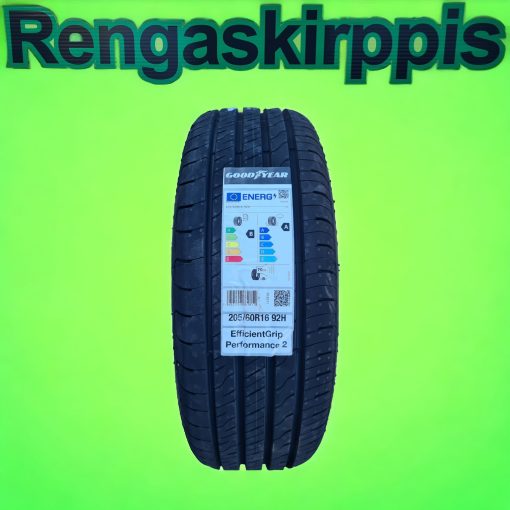 205/60R16 Goodyear EfficientGrip Performance 2  B A  70dB 92H/ kesä
