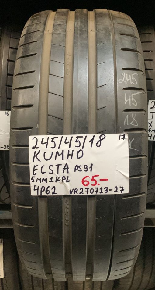245/45R18 Kumho Ecsta PS91 kesä 5mm / 4P62