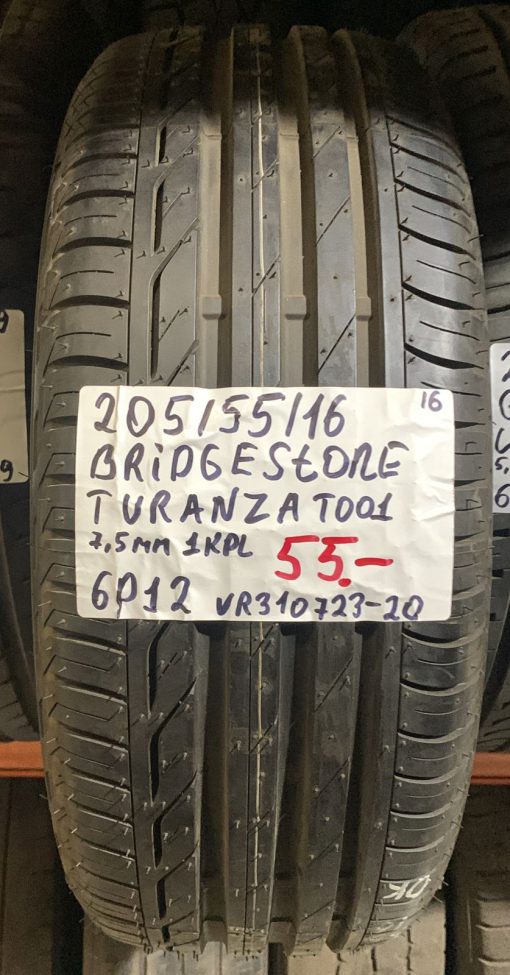 205/55R16 Bridgestone Turanza T001 kesä 7,5mm / 6P12