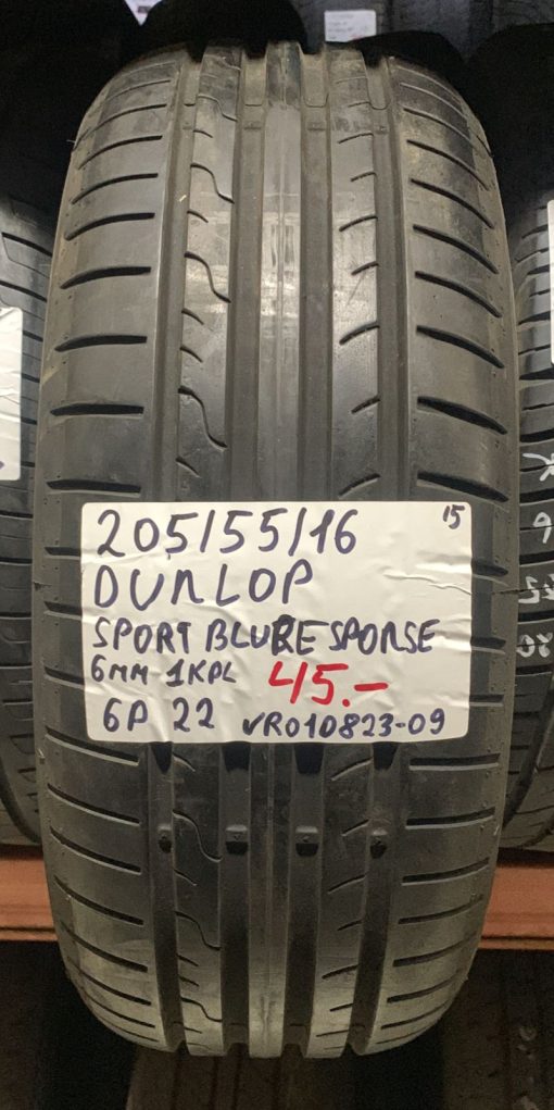 205/55R16 Dunlop Sport Bluresponse kesä 6mm / 6P22