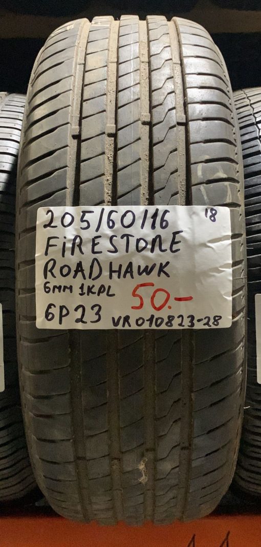 205/60R16 Firestone Roadhawk kesä 6mm / 6P23