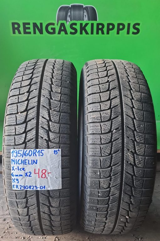 195/60R15 Michelin X-Ice kitka 6mm / K9