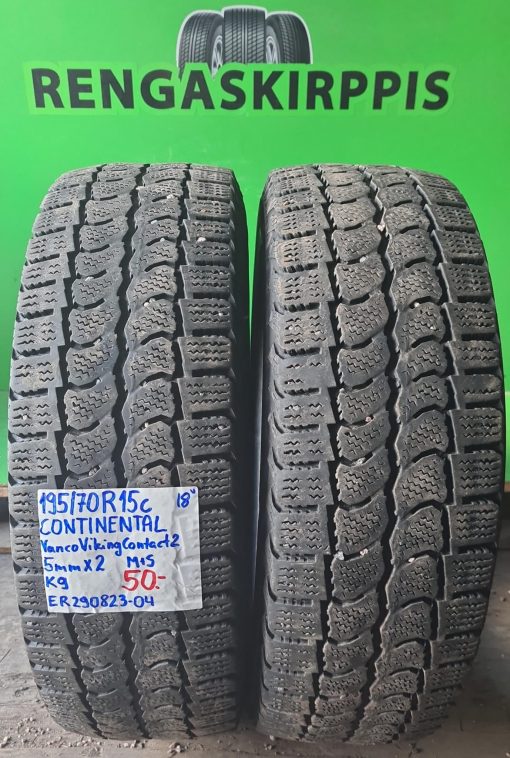 195/70R15c Continental VancoVikingContact 2 M+S kitka 5mm / K9