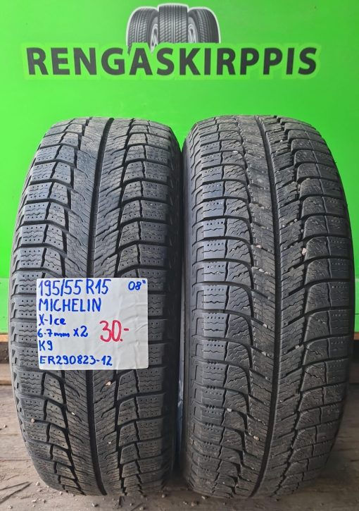 195/55R15 Michelin X-Ice kitka 6-7mm / K9