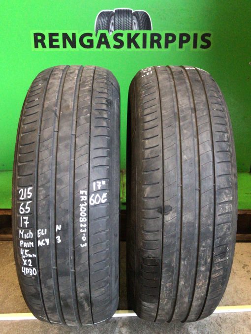 215/65R17 Michelin Primacy 3 kesä 4,5mm / 5V43