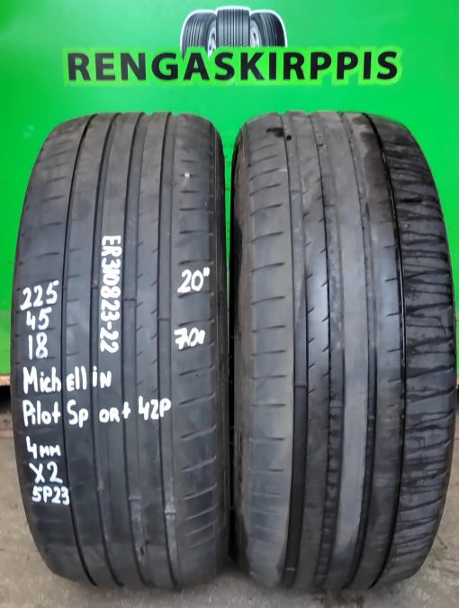 225/45R18 Michelin Pilot Sport 4ZP kesä 4mm / 5P23