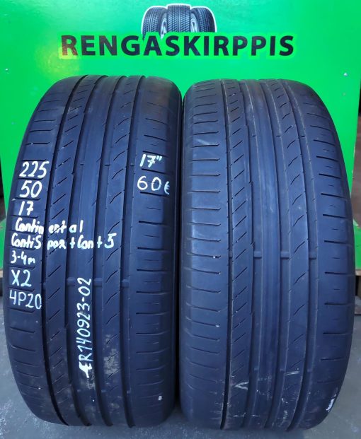 225/50R17 Continental ContiSportContact 5 kesä 3-4mm / 4P20