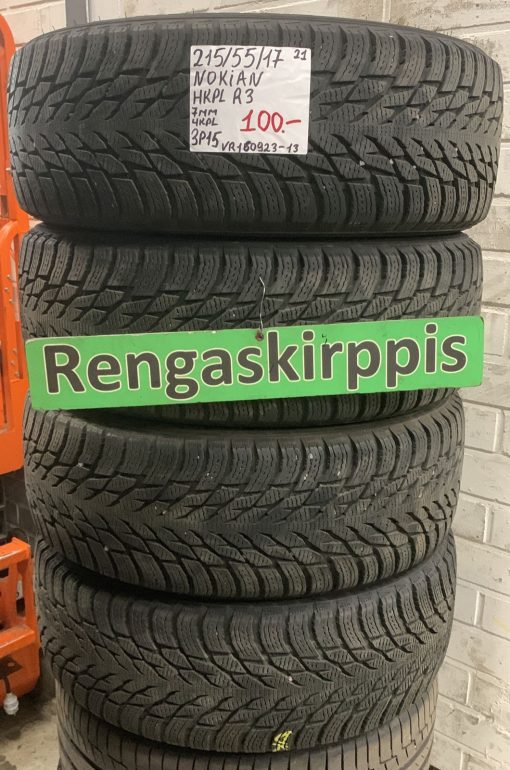 215/55R17 Nokian HKPL R3 kitka 7mm / 3P15