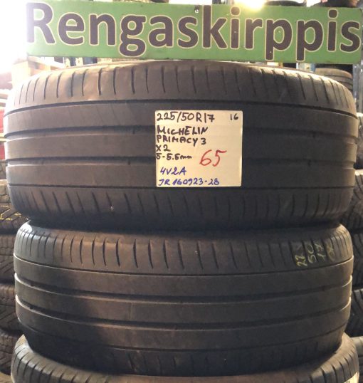 225/50R17 Michelin Primacy 3 kesä 5-5,5mm / 4V2A